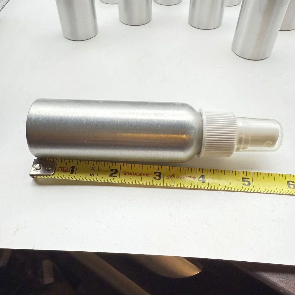 10 Pack Aluminum Refillable Spray Bottles Silver Mist Travel Size Containers